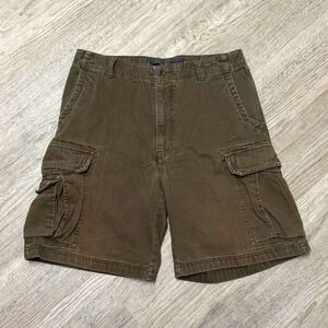 Nautica Clipper Relax Fit Cargo Shorts Mens 34W Brown Cotton Twill NS019-03-3645